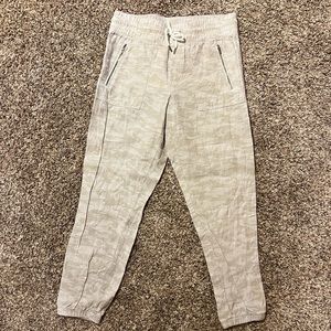 Athleta linen joggers, tan/cream, size 8, great condition